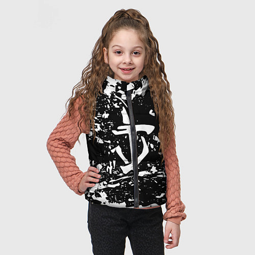 Детский жилет Doom краски белые штрихи / 3D-Черный – фото 3