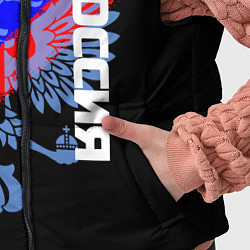 Детский жилет Россия с флагом и гербом на чёрном фоне, цвет: 3D-черный — фото 2