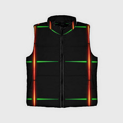 Детский жилет Color black green orange stripes, цвет: 3D-черный