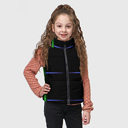 Детский жилет Color black green purple stripes, цвет: 3D-черный — фото 2