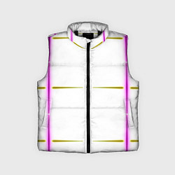 Детский жилет Color white pink yellow stripes, цвет: 3D-черный