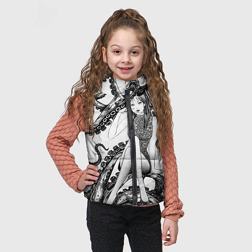 Детский жилет Junji Ito Death Stranding Tomie and octopus patter / 3D-Черный – фото 3