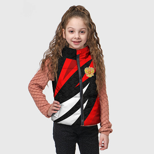 Детский жилет Россия - красный спорт / 3D-Черный – фото 3