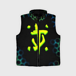 Детский жилет Doom соты кислотное лого, цвет: 3D-черный
