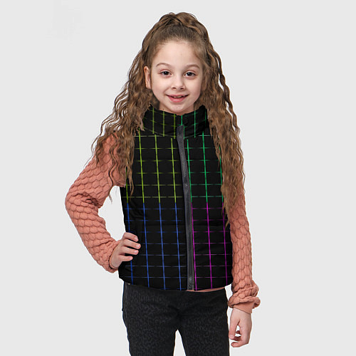 Детский жилет Color black multicolored stripes / 3D-Черный – фото 3