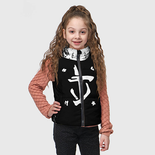 Детский жилет Doom краска белая текстура / 3D-Черный – фото 3