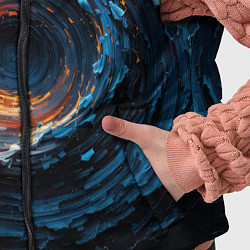 Детский жилет Краска синяя и оранжевая в форме вихря, цвет: 3D-черный — фото 2