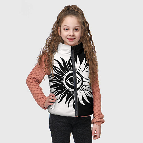Детский жилет Солнце черно-белое / 3D-Черный – фото 3