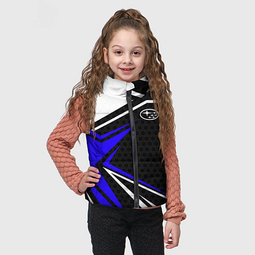 Детский жилет Субару - blue sport / 3D-Черный – фото 3