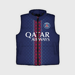 Детский жилет ПСЖ домашняя форма 25 26, цвет: 3D-черный