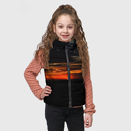 Детский жилет Закат на плато / 3D-Черный – фото 3