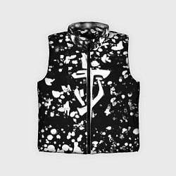 Детский жилет Дум белые брызги красок, цвет: 3D-черный