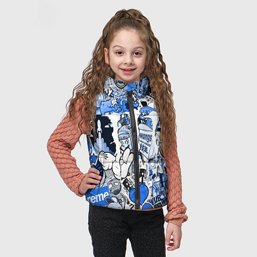 Детский жилет Monster energy sticker blue / 3D-Черный – фото 3