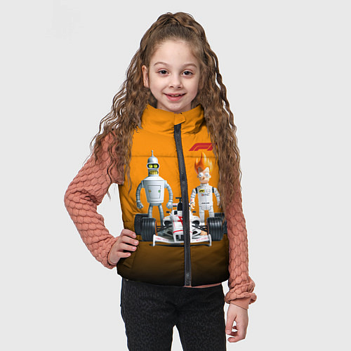 Детский жилет Механик Бендер и пилот формулы 1 Фрай / 3D-Черный – фото 3