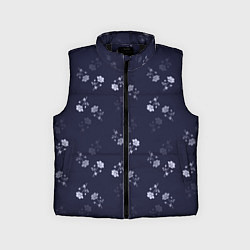 Детский жилет Цветочный узор синий, цвет: 3D-черный