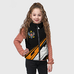 Детский жилет Российская империя - оранжевый спорт, цвет: 3D-черный — фото 2