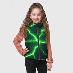 Детский жилет Зеленый неон из плит, цвет: 3D-черный — фото 2