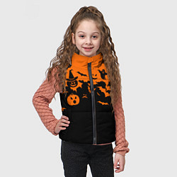 Детский жилет Хэллоуин тыквы и призраки, цвет: 3D-черный — фото 2