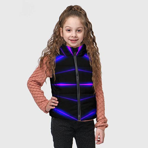 Детский жилет Color black neon stripes / 3D-Черный – фото 3