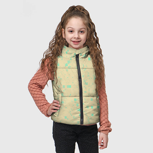 Детский жилет Color beige turquoise / 3D-Черный – фото 3