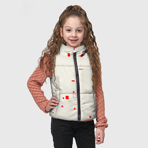 Детский жилет Color white red shapes / 3D-Черный – фото 3