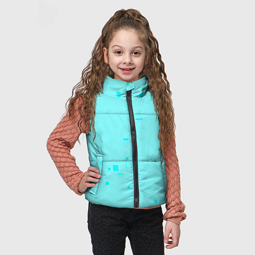 Детский жилет Color light blue shapes / 3D-Черный – фото 3