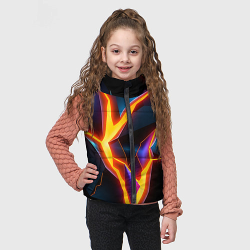 Детский жилет Neon orange glow / 3D-Черный – фото 3