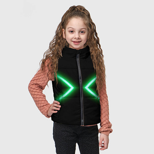 Детский жилет Neon green lines / 3D-Черный – фото 3