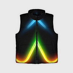 Детский жилет Neon multicolored lines, цвет: 3D-черный