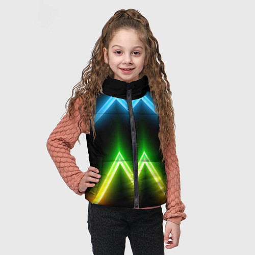 Детский жилет Neon multicolored lines / 3D-Черный – фото 3