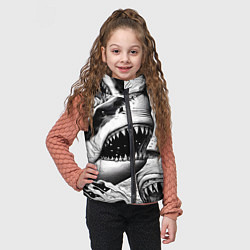 Детский жилет Белая акула - стая, цвет: 3D-черный — фото 2