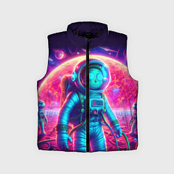 Детский жилет Морти в одиночестве на неоновой планете, цвет: 3D-черный