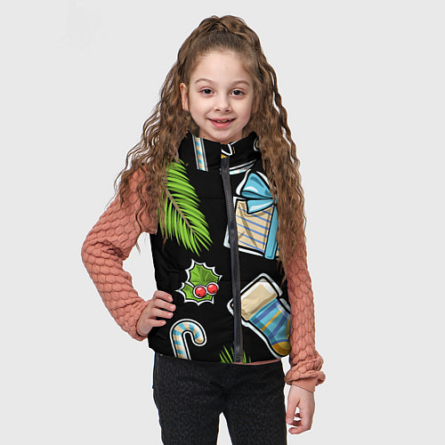 Детский жилет Christmas soul / 3D-Черный – фото 3