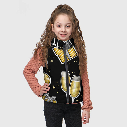 Детский жилет Новогодний вайб / 3D-Черный – фото 3