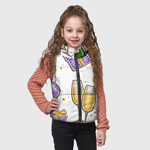 Детский жилет Новогодний вайб / 3D-Черный – фото 3