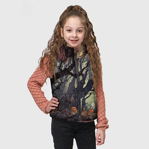 Детский жилет Призрачный лес / 3D-Черный – фото 3