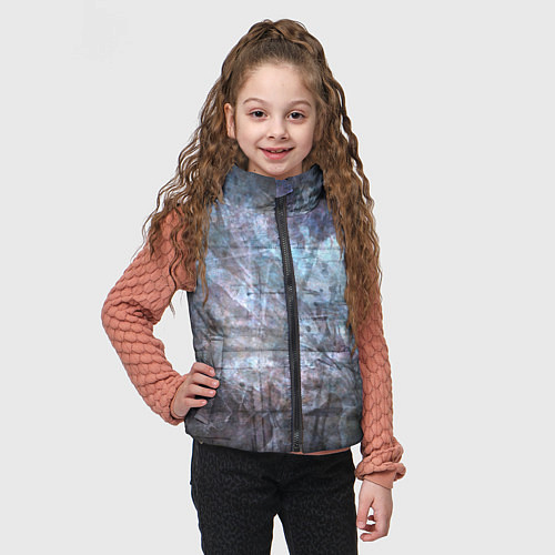 Детский жилет Абстракция - gray-blue hurricane / 3D-Черный – фото 3
