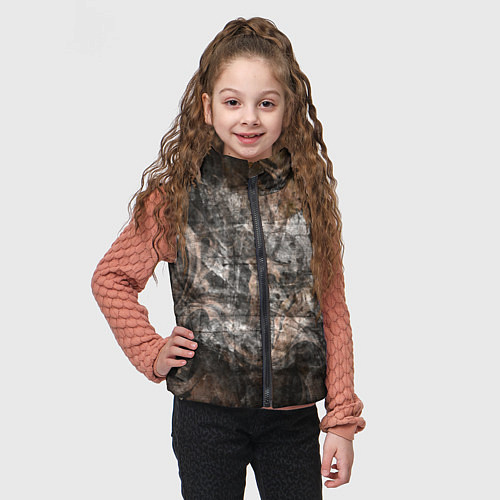 Детский жилет Абстракция - brown darkness / 3D-Черный – фото 3