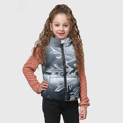 Детский жилет Снежинка на черно белое / 3D-Черный – фото 3