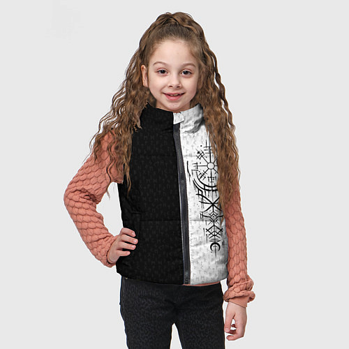 Детский жилет Вегвизир и став бессмертия в рунах / 3D-Черный – фото 3