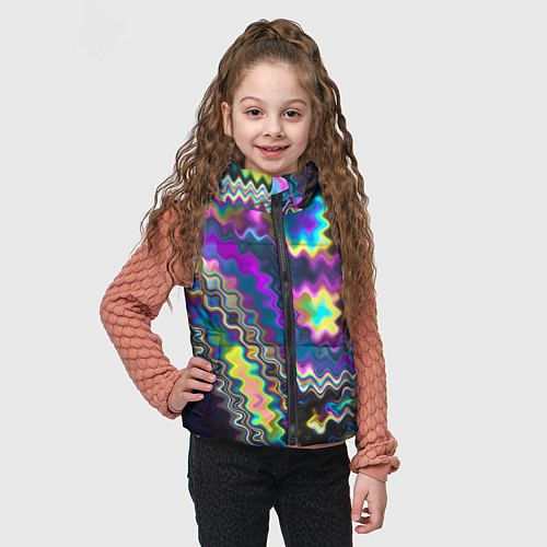 Детский жилет Абстракция переливы / 3D-Черный – фото 3