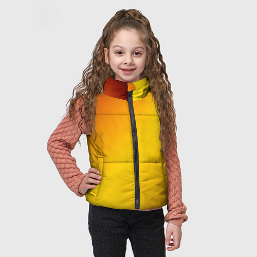 Детский жилет Color yellow red gradient / 3D-Черный – фото 3
