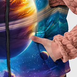 Детский жилет Сатурн в объятиях Вселенной, цвет: 3D-черный — фото 2