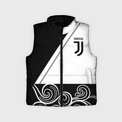Детский жилет Ювентус геометрия полосы текстура, цвет: 3D-черный