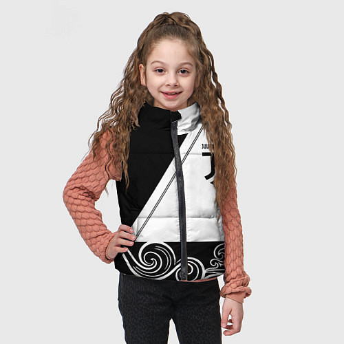 Детский жилет Ювентус геометрия полосы текстура / 3D-Черный – фото 3