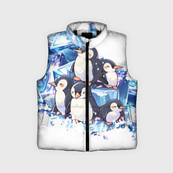 Детский жилет Пингвины и лёд, цвет: 3D-черный