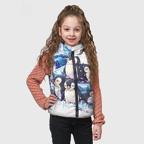 Детский жилет Пингвины и лёд / 3D-Черный – фото 3