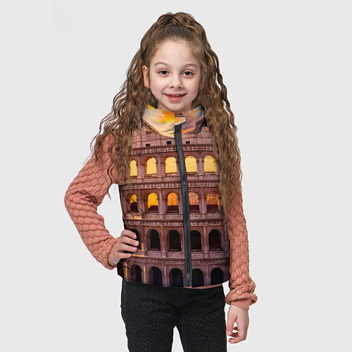 Детский жилет Колизей в лучах заката / 3D-Черный – фото 3