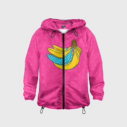 Ветровка с капюшоном детская Банан 2, цвет: 3D-черный