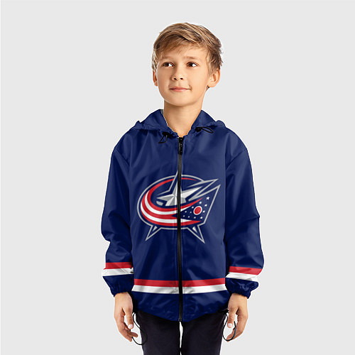 Детская ветровка Columbus Blue Jackets / 3D-Черный – фото 3